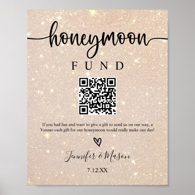 Poster Fonds de lune de miel imprimable Signer argent Cha (Devant)