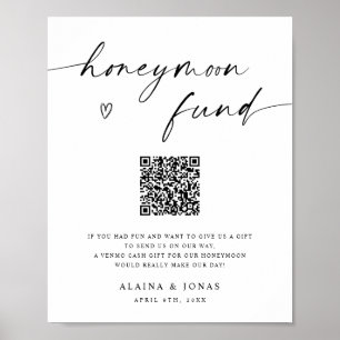 Poster Fonds de lune de miel Venmo QR Code Mariage