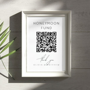 Poster Fonds minimaliste pour lune de miel + code QR   Ca