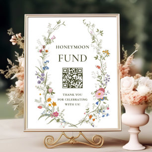Poster Fonds Pastel Pink Floral Fleur sauvage Lune de mie
