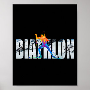 Poster Font Biathlon Sports d'hiver
