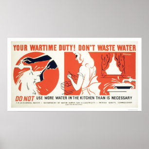 Poster Font pas la cuisine WPA des eaux usées