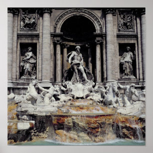 Poster Fontaine de Trevi, construite 1732-62