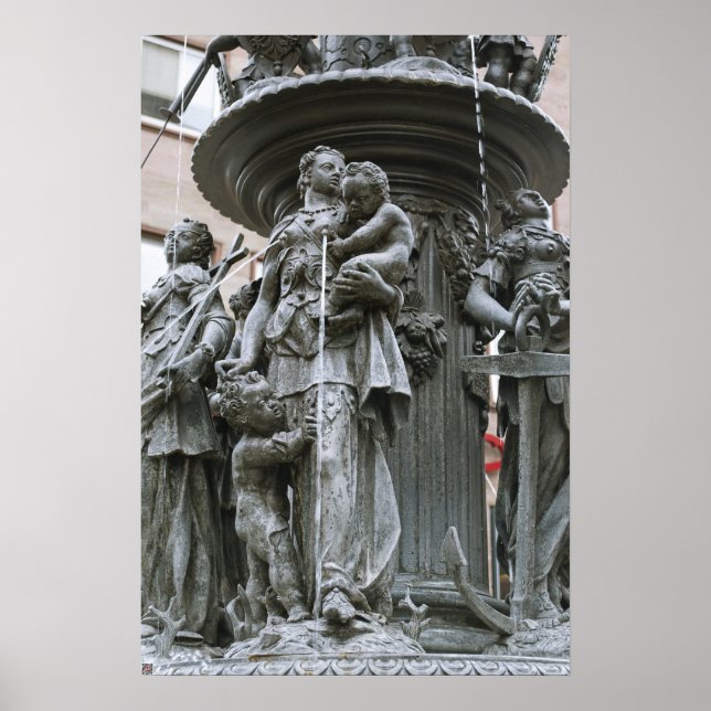 Poster Fontaine des Vertus à Nuremberg (Devant)