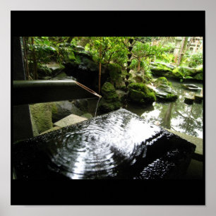 Poster Fontaine en bambou, images du Japon