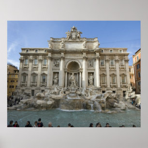 Poster Fontaine historique de Trevi à Rome, Italie