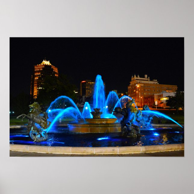 Poster Fontaine J. C. Nichols en Blue, Kansas City (Devant)