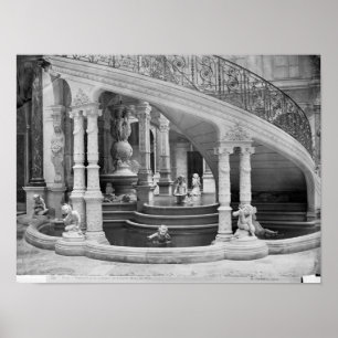 Poster Fontaine sous les escaliers de l'Hôtel de Ville
