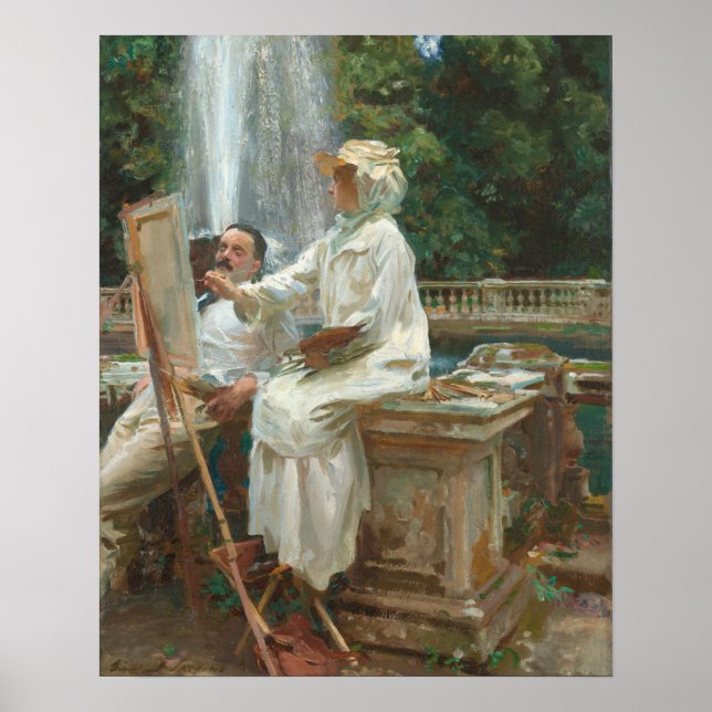 Poster Fontaine Villa Torlonia Frascati, Italie par Sarge (Devant)