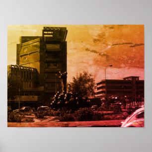 Poster Fontaine vintage Iraq Bagdad