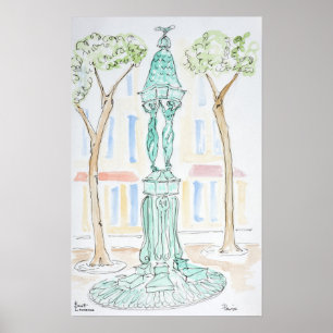 Poster Fontaine Wallace rue Brea   Paris, France