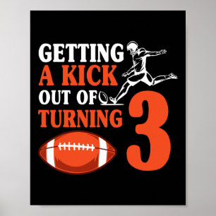 Poster Football 3e Anniversaire Fête Kick Team Joueur Spo