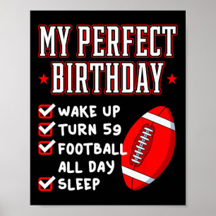 Poster Football 59 Anniversaire Joueur de l'équipe Sports