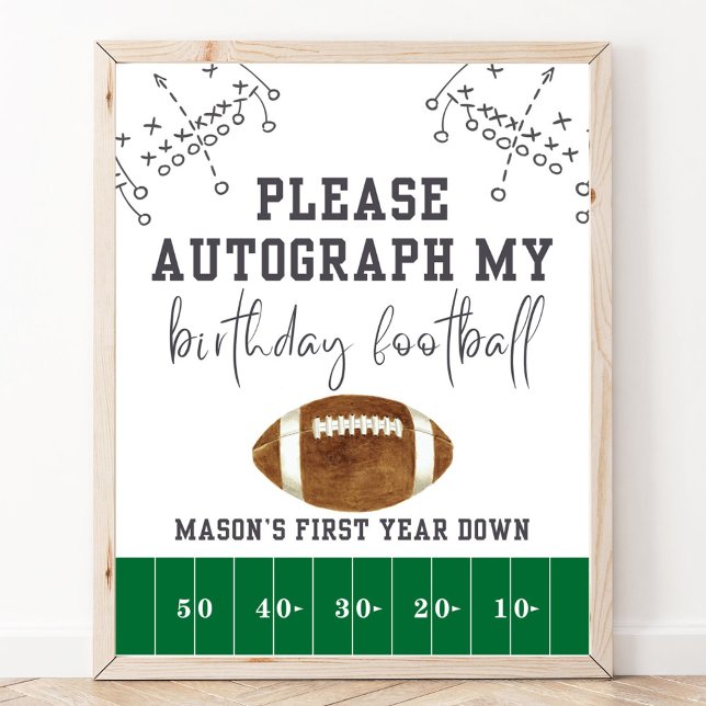 Poster Football Anniversaire, Autographe Mon Ball Autogra (Créateur téléchargé)