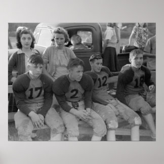 Poster Football au lycée, 1941. Photo vintage