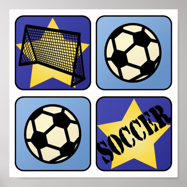 Poster Football bleu (Devant)