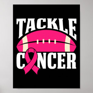 Poster Football Cancer Sensibilisation du sein Lutte Pink