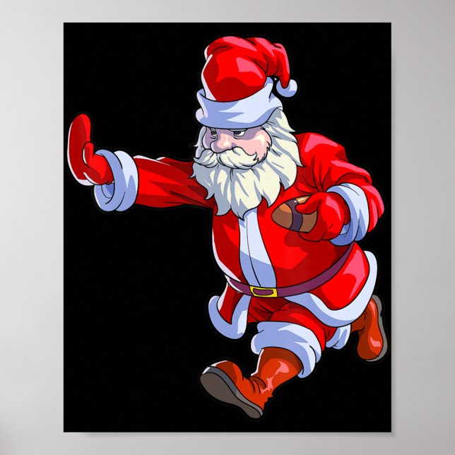 Poster Football Christmas Men Kids Boys Football Père Noë (Devant)