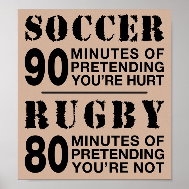 Poster Football contre rugby (Devant)