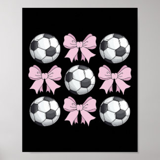 Poster Football Coquette Nœud Graphique de Football Migno