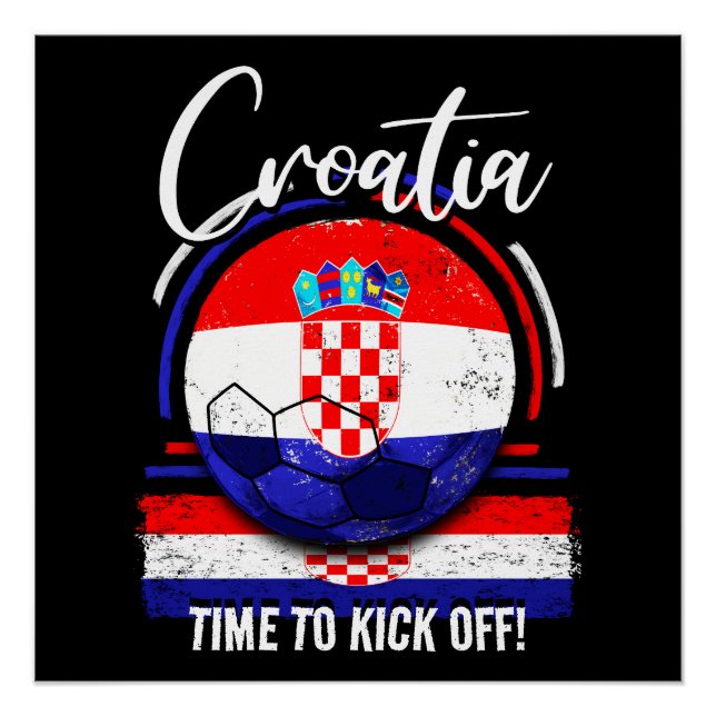Poster Football Croatie Drapeau, Équipe nationale croate (Devant)