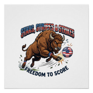 Poster Football de Bison Américain : Liberté de Marquer