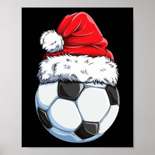 Poster Football de Noël Ll Chapeau de Père Noël Drôle de