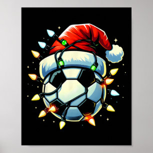 Poster Football de Noël Xmas Santa Amoureux de Football H