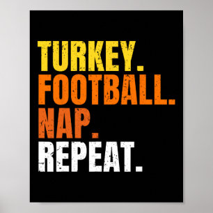 Poster Football Dinde Sieste Répéter Citrouille Heureux A