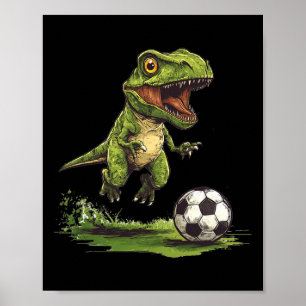 Poster Football drôle avec Juric en tenue de dinosaure 
