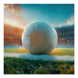 Poster Football en blanc