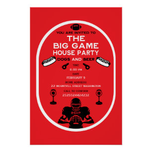 Poster Football Et Hotdog House Party