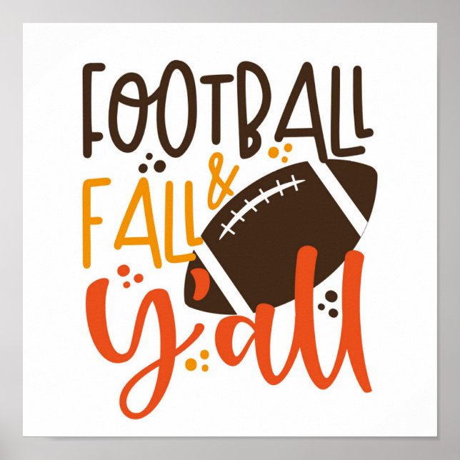 Poster Football Fall & Y'all (Devant)