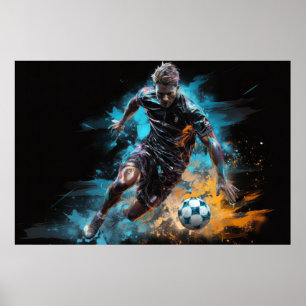 Poster Football Football Action Sport Peinture Art Abstra