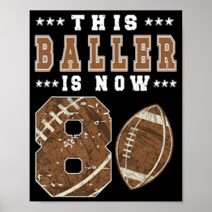 Poster Football garçon de 8e anniversaire Football de 8e 
