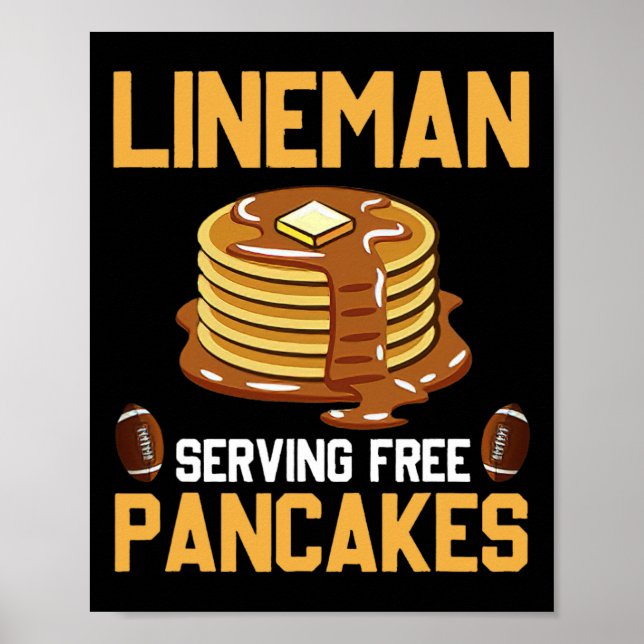 Poster Football Lineman Servant Des Pancakes Daily Offens (Devant)