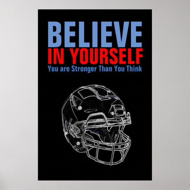 Poster Football motivationnel Croyez en vous-même Citatio (Devant)