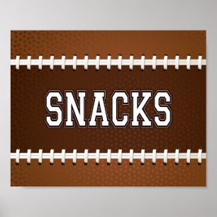 Poster Football Party SNACKS Sign Print