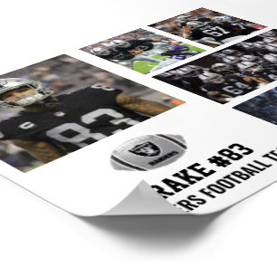 Poster Football personnalisé 5 Photo Collage Nom d'équipe