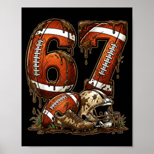 Poster Football Six Seven Drip 67 Mème Drôle 6-7 Football