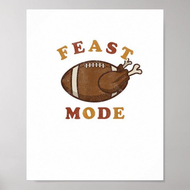 Poster Football Turquie mode fête Thanksgiving Retro Vint (Devant)