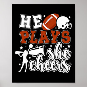 Poster Footll Et Cheer Maman Fière Cheerleading Et Footll