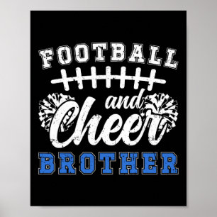 Poster Footll Et Frère De Cheer Footll Et Menant Des Pom-