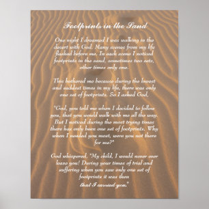 Poster Footprints in the Sand Inspirational Poem