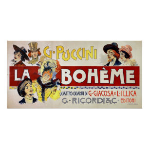 Poster for La Bohème by Giacomo Puccini