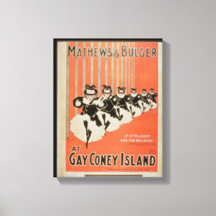 Poster for 'Mathews & Bulger' at Gay Coney Island Canvas Print