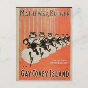 Poster for 'Mathews & Bulger' at Gay Coney Island Postcard