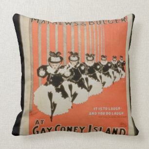 Poster for 'Mathews & Bulger' at Gay Coney Island Throw Pillow