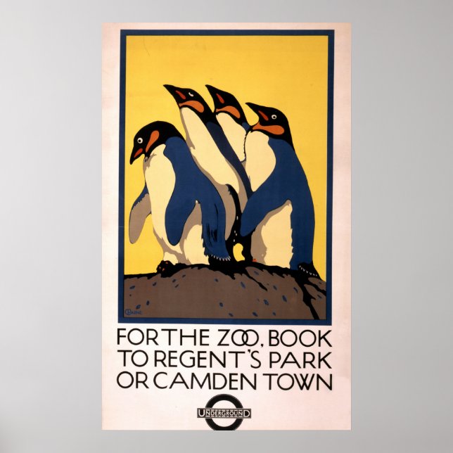 Poster For Subway Transportation To The London Zoo (Front)