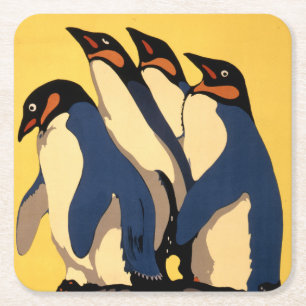 Poster For Subway Transportation To The London Zoo Square Paper Coaster